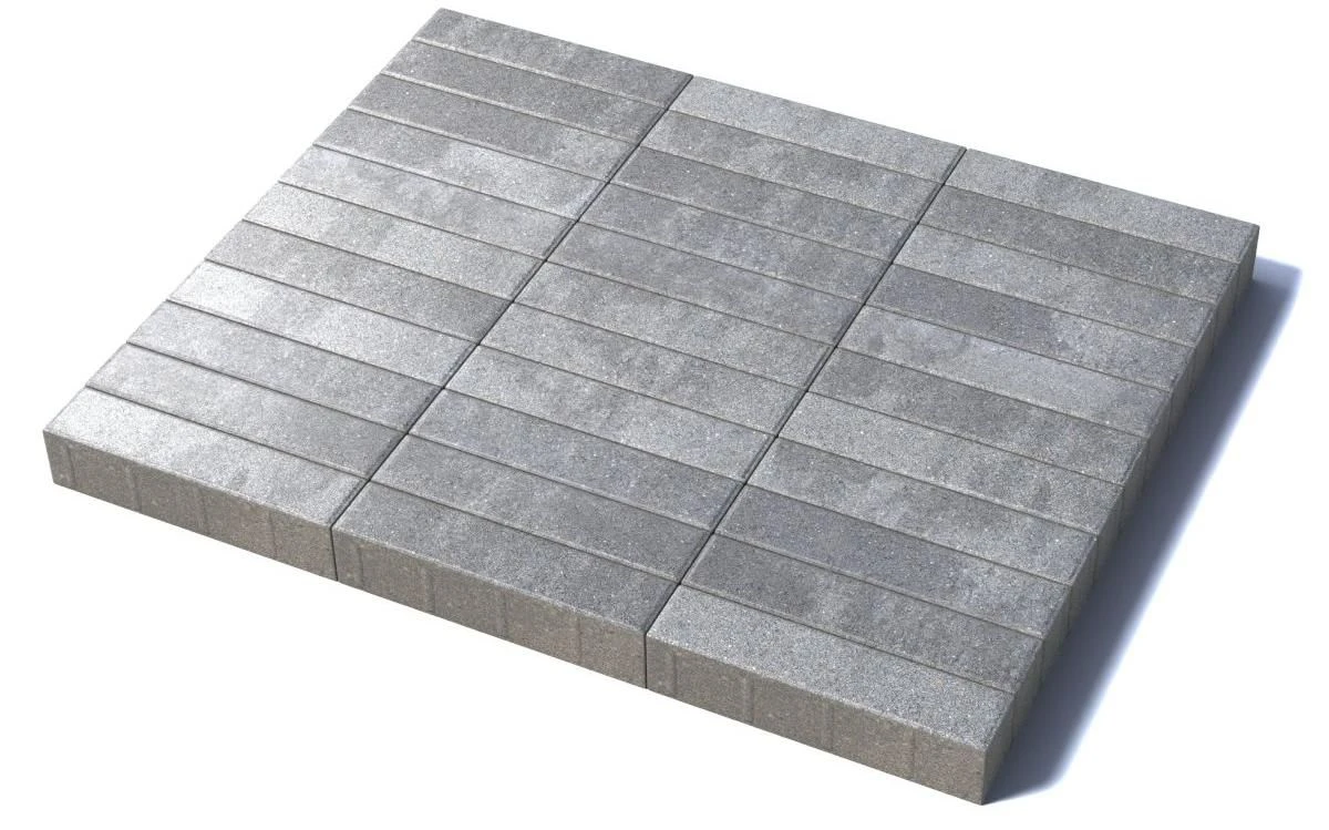 Тротуарная плитка Паркет 360х80х80 мм, Шунгит