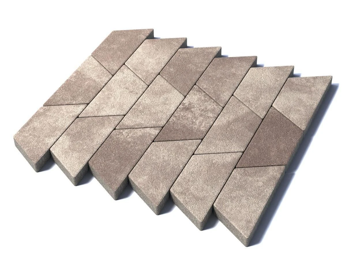 Тротуарная плитка Трапеция, 80 мм, гранит, Хаски