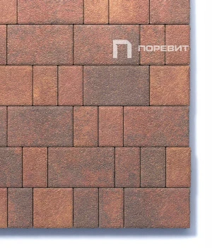 Тротуарная плитка Б.1.Фсм.6 гранит (н/м) листопад (красный, коричн, оранжевый)