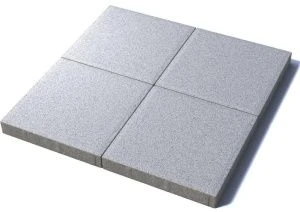 Тротуарная плитка Квадрат 600х600х80 мм, мрамор, белый с черным