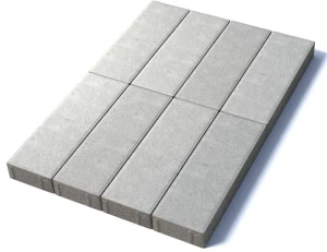 Тротуарная плитка Паркет 600х200х80 мм, белый