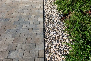 Тротуарная плитка Б.1.Фсм.6 гранит (н/м) листопад (бело-черно-коричневый) - Старый Замок