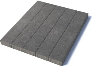 Тротуарная плитка Паркет 600х200х80 мм, гранит, серый