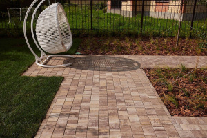 Купите тротуарную плитку Б.1.Фсм.6 - Доломит (бело-бежево-темнокоричневый)