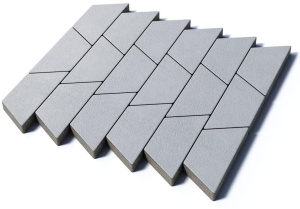 Тротуарная плитка Трапеция, 80 мм, гранит, белый